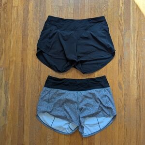 lululemon athletica Black and Gray Athletic Shorts